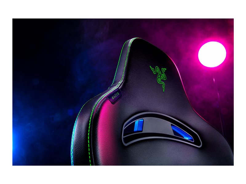 Razer Enki X - chair - steel, plush fabric, high-density polyurethane molded foam, elastomeric polyurethane (EPU) - black, green - Image 16