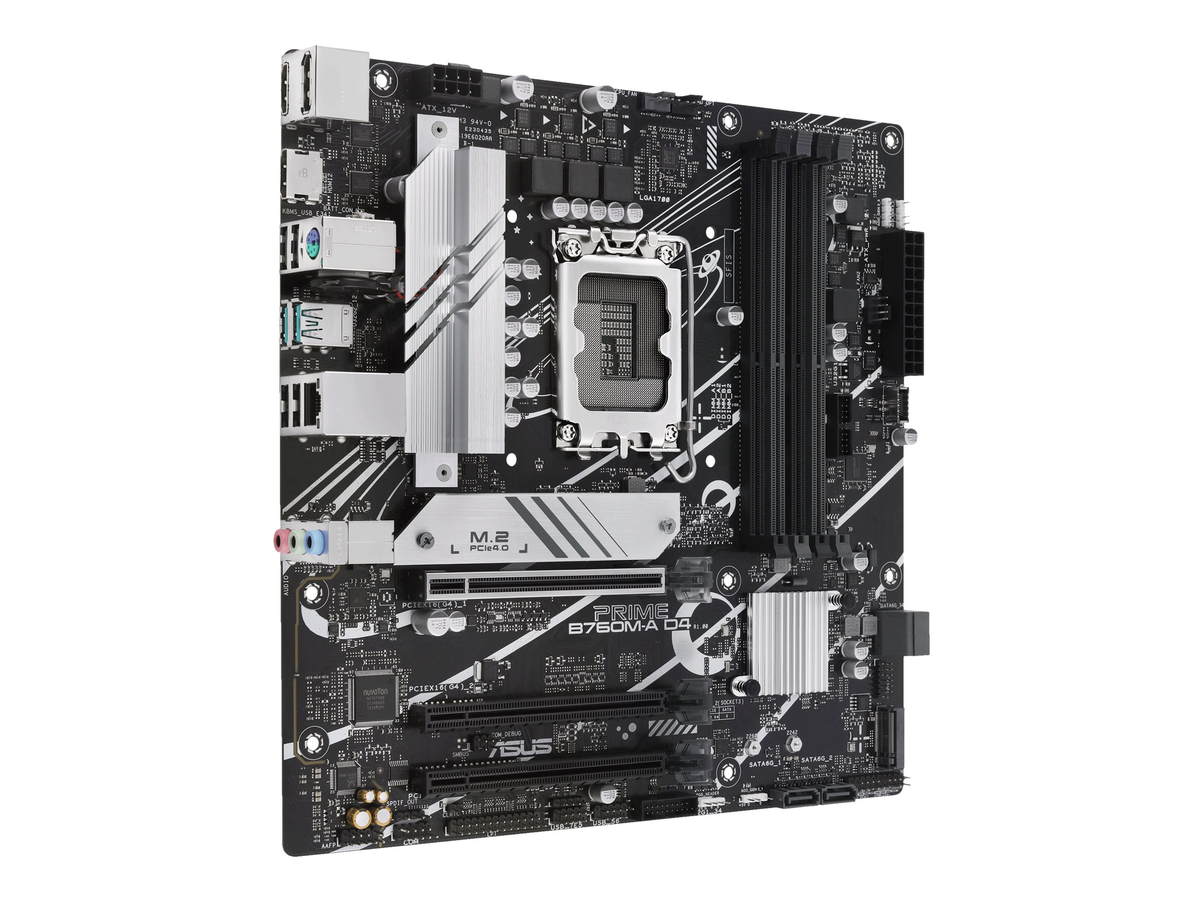 ASUS PRIME B760M-A D4 - Motherboard - micro ATX - LGA1700 Socket - B760 Chipset - USB 3.2 Gen 1, USB 3.2 Gen 2, USB-C 3.2 Gen 1 - 2.5 Gigabit LAN - onboard graphics (CPU required) - HD Audio (8-channel) - Image 3
