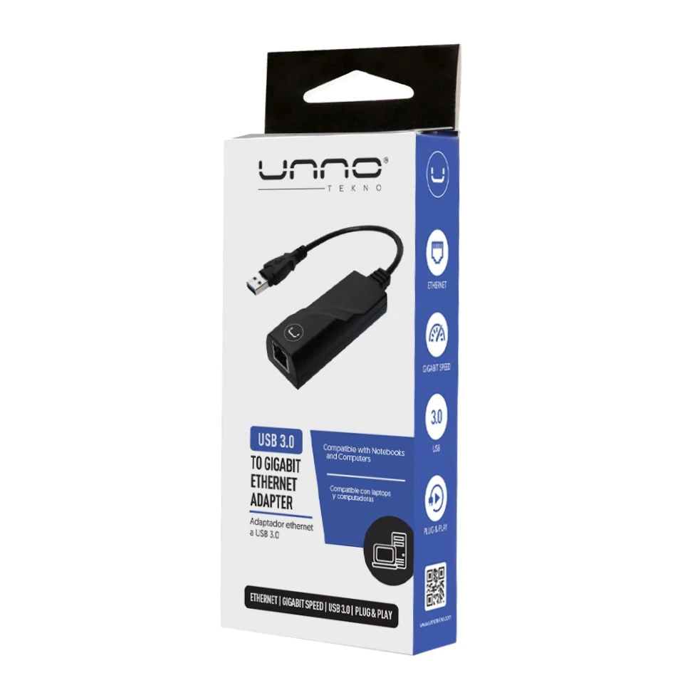 Unno Tekno USB 3.0 to Lan Adapter AD3003BK - Image 2