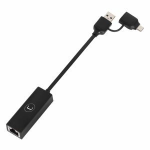 Unno Tekno Adapter Dual USB 3.0 - Type C to LAN RJ45 port
