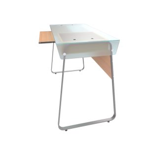 Xtech XTF-CD197 - Mobile Computer Desk with Sliding Keyboard Tray, Sycamore Color