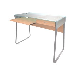 Xtech XTF-CD197 - Mobile Computer Desk with Sliding Keyboard Tray, Sycamore Color