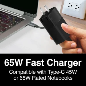 ArgomTech Volta P7 65W PD Type-C + USB with Foldable Plug Wall Charger AC-0125BK