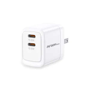 ArgomTech - 40W Dual - Fast Wall Charger 2x - Type-C - ARG-AC-0132WT