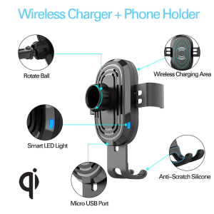 ArgomTech - 15W Wireless Fast Charger Car Mount Vortex M2 - ARG-AC-0161