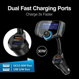 ArgomTech Spectro T4 Hands-Free Car Kit with Dual USB Quick Charging Ports