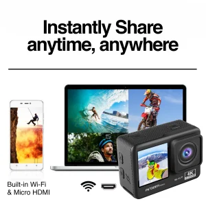 ArgomTech Action Camera Dual Screen/Touch/4K AC-9188BK