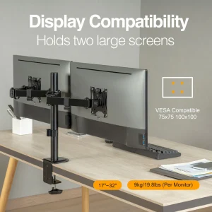 ArgomTech Desk Mount Dual Monitor w/Clamp BR-1603