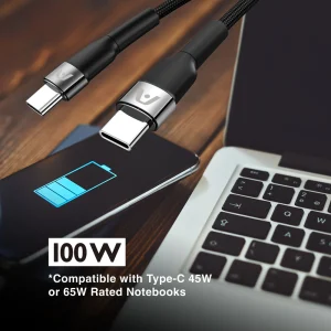 ArgomTech 65W Type-C-Type C braided 6ft 0049BK