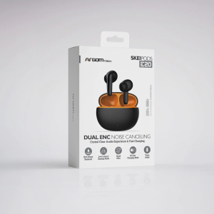 SkeiPods E20 True Wireless Stereo Bluetooth Earbuds with Dual ENC Noise Canceling – Black