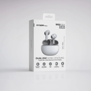 SkeiPods E20 True Wireless Stereo Bluetooth Earbuds with Dual ENC Noise Canceling - White
