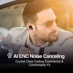 SkeiPods E66 True Wireless Stereo BT Earbuds with AI ENC Noise Canceling - Black