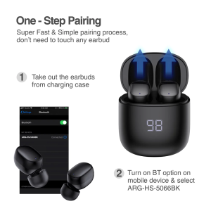 SkeiPods E66 True Wireless Stereo BT Earbuds with AI ENC Noise Canceling - Black