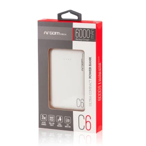 ArgomTech Power Bank 1136WT C6 6000MAH White