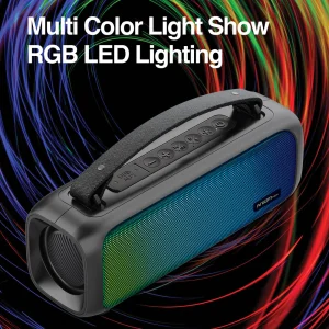 ArgomTech - Radyon Air Premium Wireless BT Speaker with LED Lights - ARG-SP-3101BK