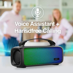 ArgomTech - Radyon Air Premium Wireless BT Speaker with LED Lights - ARG-SP-3101BK