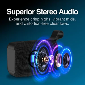 ArgomTech - BoogieLink Portable Wireless Speaker with IPX5 Water Resistance - Blue - ARG-SP-3110BL