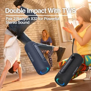 ArgomTech - Radyon X32 Premium Wireless BT Speaker with LED Light - Black - ARG-SP-3123BK