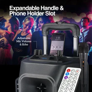 ArgomTech - Bluetooth - SoundBash 78 BT Trolley Speaker - Black - ARG-SP-4078BK