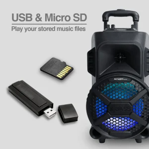 ArgomTech - Bluetooth - SoundBash 78 BT Trolley Speaker - Black - ARG-SP-4078BK