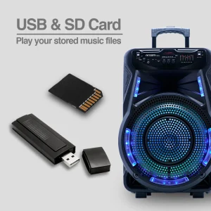 ArgomTech SoundBash 90 BT Trolley Speaker with LED Lights and Stand