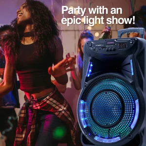 ArgomTech SoundBash 90 BT Trolley Speaker with LED Lights and Stand