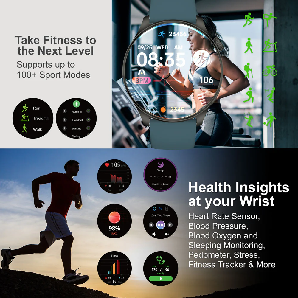 ArgomTech Smart Watch C61 WT-6061BK - Black - Image 3