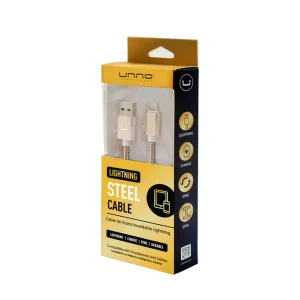 Unno Tekno Lightning Cable Stainless Steel 3ft - CB4063GD