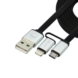 Unno Tekno 2-in-1 Lightning & Micro USB Cable 3ft CB4057SV