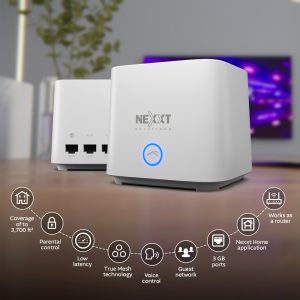 Nexxt Bolt AX1800 - True Mesh Router technology - 2-Pack - NCM-X18002PK
