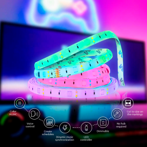 Nexxt - Home LED Strip Lights RGBIC - 16.4ft - NHB-S613