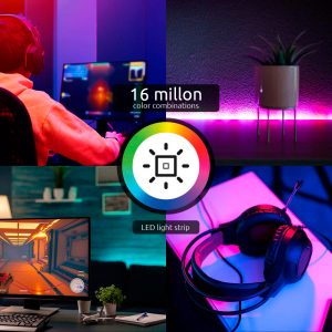 Nexxt - Home LED Strip Lights RGBIC - 16.4ft - NHB-S613