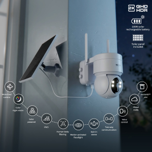 Nexxt Home Outdoor PTZ Camera 2K w/ Solar Panel