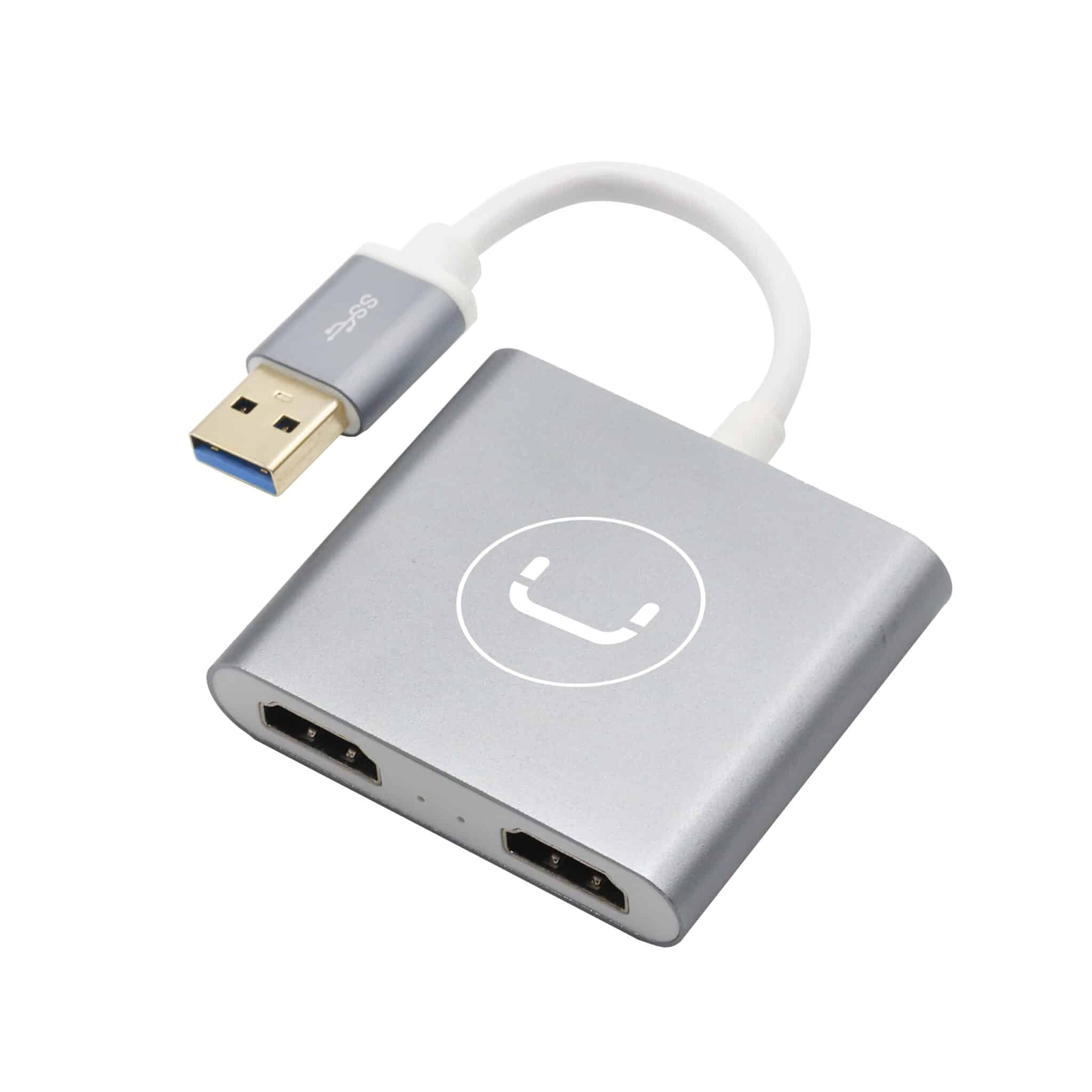 Unno Tekno USB A to Dual HDMI Port Adapter -HB1102SV
