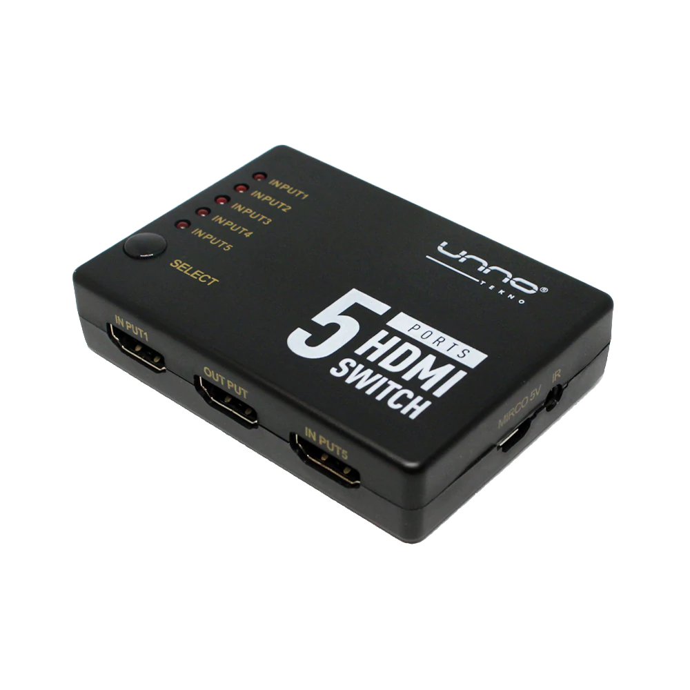 Unno Tekno 5 PORTS 4K HDMI Switch - HB1203BK