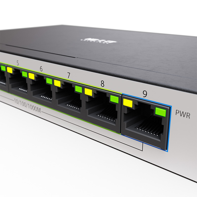 Nexxt Professional - 9-port PoE+ Gigabit Desktop switch, 10/100/1000 65W Max - NSW-V900P - Image 2