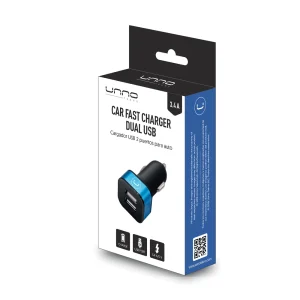 Unno Tekno Fast Charger (Car) Dual USb 3.4A PW5021BK