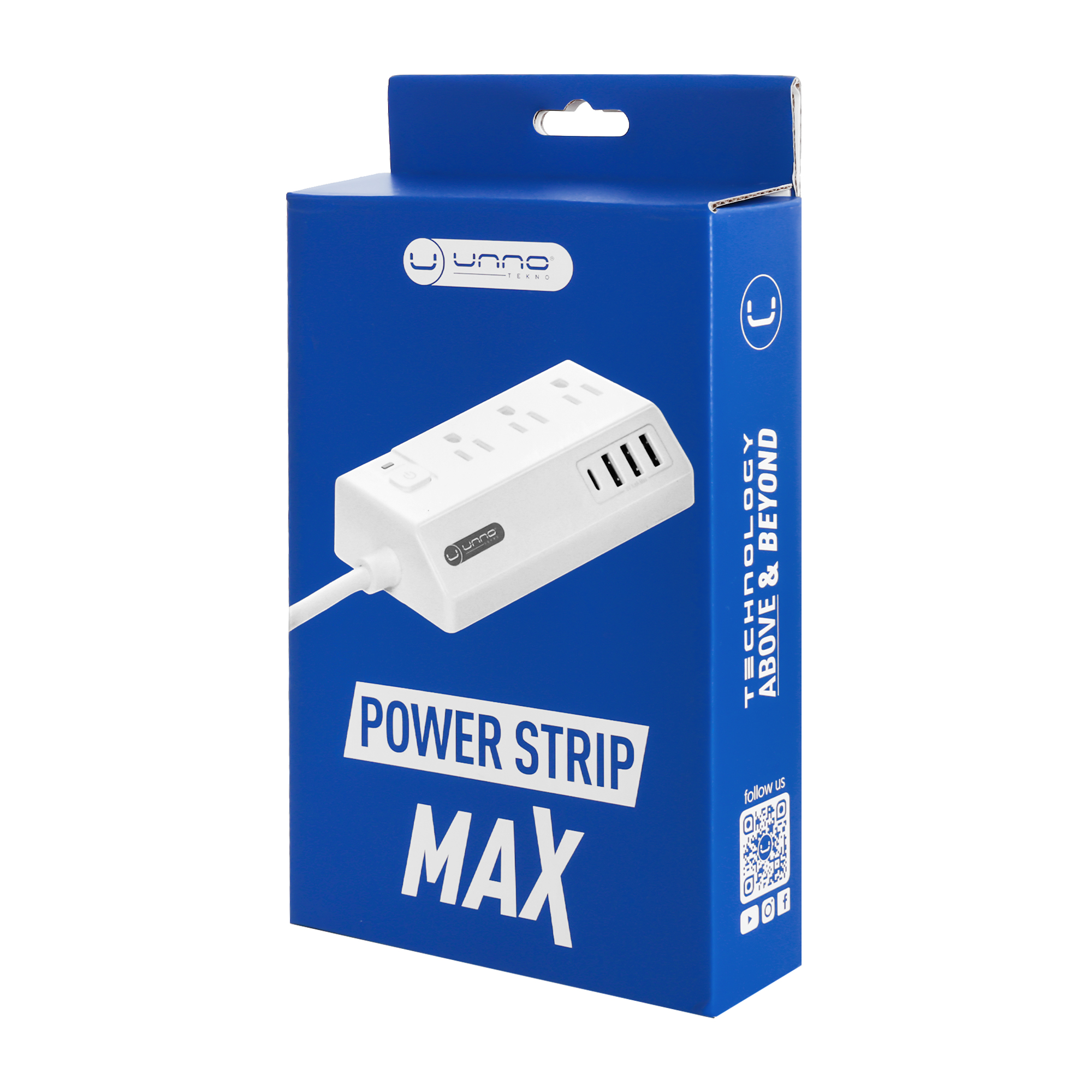 Unno Tekno Power Strip Max 3 A/C+3USB A PW5083WT - Image 2