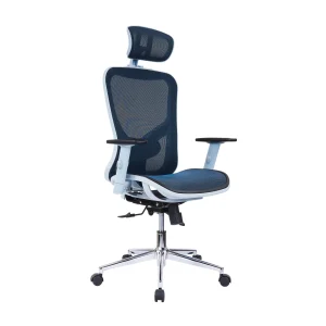 Techni Mobili High-Back Executive Fabric Mesh Office Chair with Arms - Blue RTA-1008-BL