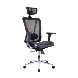 Techni Mobili - Executive Mesh Office Chair with Headrest and Lumbar Support