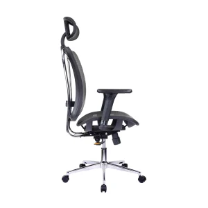 Techni Mobili - Executive Mesh Office Chair with Headrest and Lumbar Support