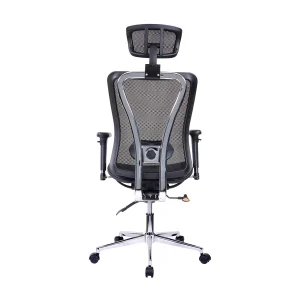 Techni Mobili - Executive Mesh Office Chair with Headrest and Lumbar Support