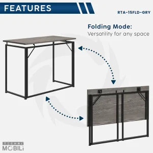 Techni Mobili  - Space Saver -  Folding Table - RTA-15FLD-GRYY