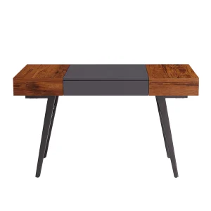 Techni Mobili Expandable RTA-1854 - table - rectangular - gray, mahogany