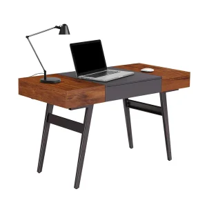 Techni Mobili Expandable RTA-1854 - table - rectangular - gray, mahogany