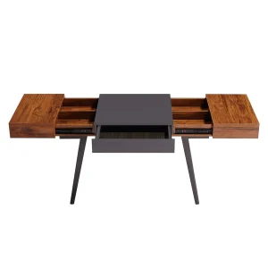 Techni Mobili Expandable RTA-1854 - table - rectangular - gray, mahogany