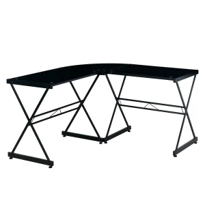 Techni Mobili | L-Shaped Glass Computer Desk