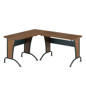 Techni Mobili - Deluxe L-Shaped Desk with Inline Team Desk Option - Mahogany - CD-3806-M615