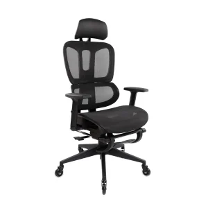 Techni Mobili - Ultimate Reclining Ergonomic Mesh Office Chair with Lumbar Support and Footrest- Black