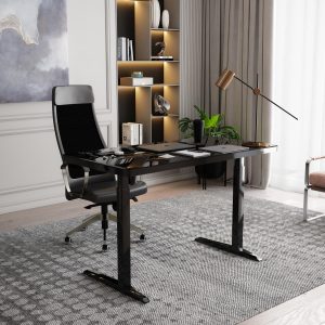 Electronic Glass Desk With Adjustable Height - Storage - Speaker - Wireless charging